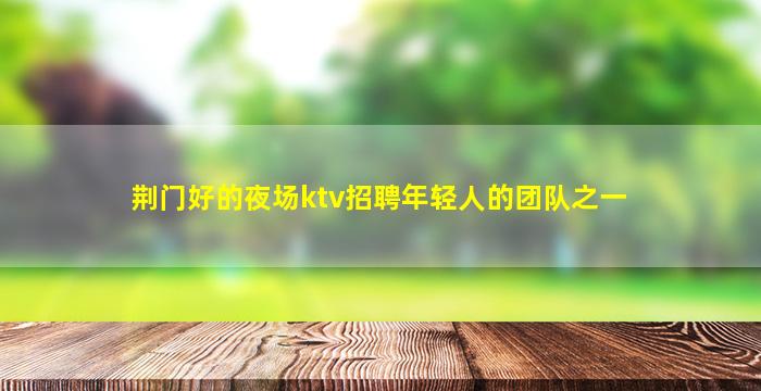 荆门好的夜场ktv招聘年轻人的团队之一